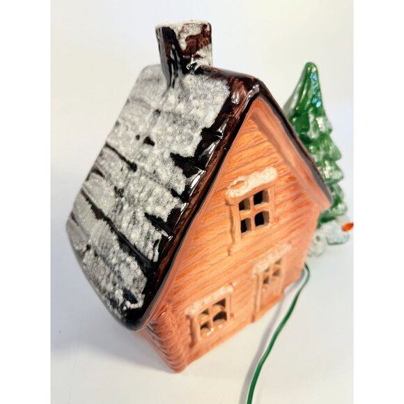 Lighted Christmas Village Mountain House Cabin Tree Marcia Ceramics Inspirations - Picture 9 of 16
